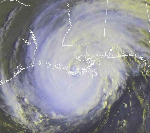 Gustav at landfall