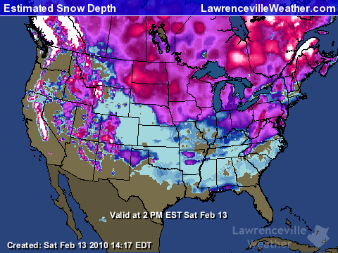 Here is a map of snow cover as