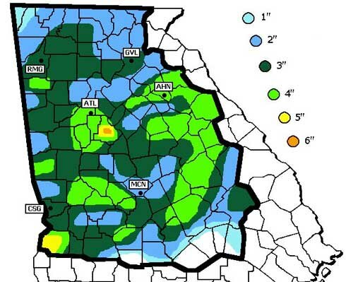 North Georgia Snowfall Totals